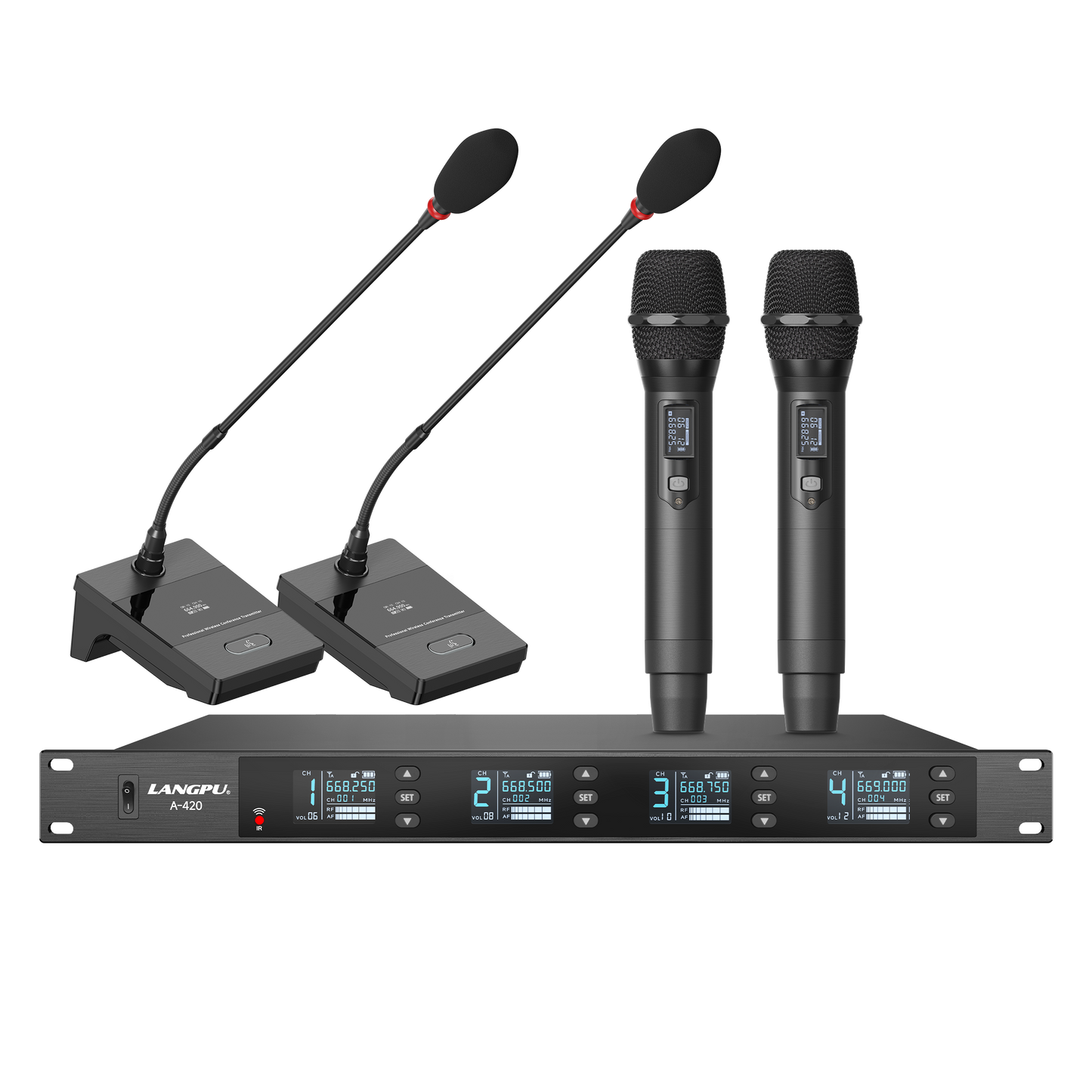 A-420 | Quad UHF Wireless Microphone System / Auto-Scan