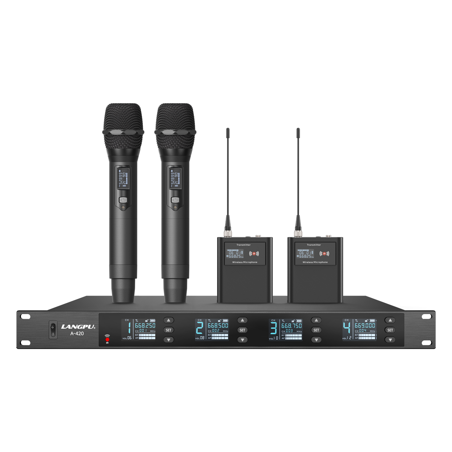 A-420 | Quad UHF Wireless Microphone System / Auto-Scan