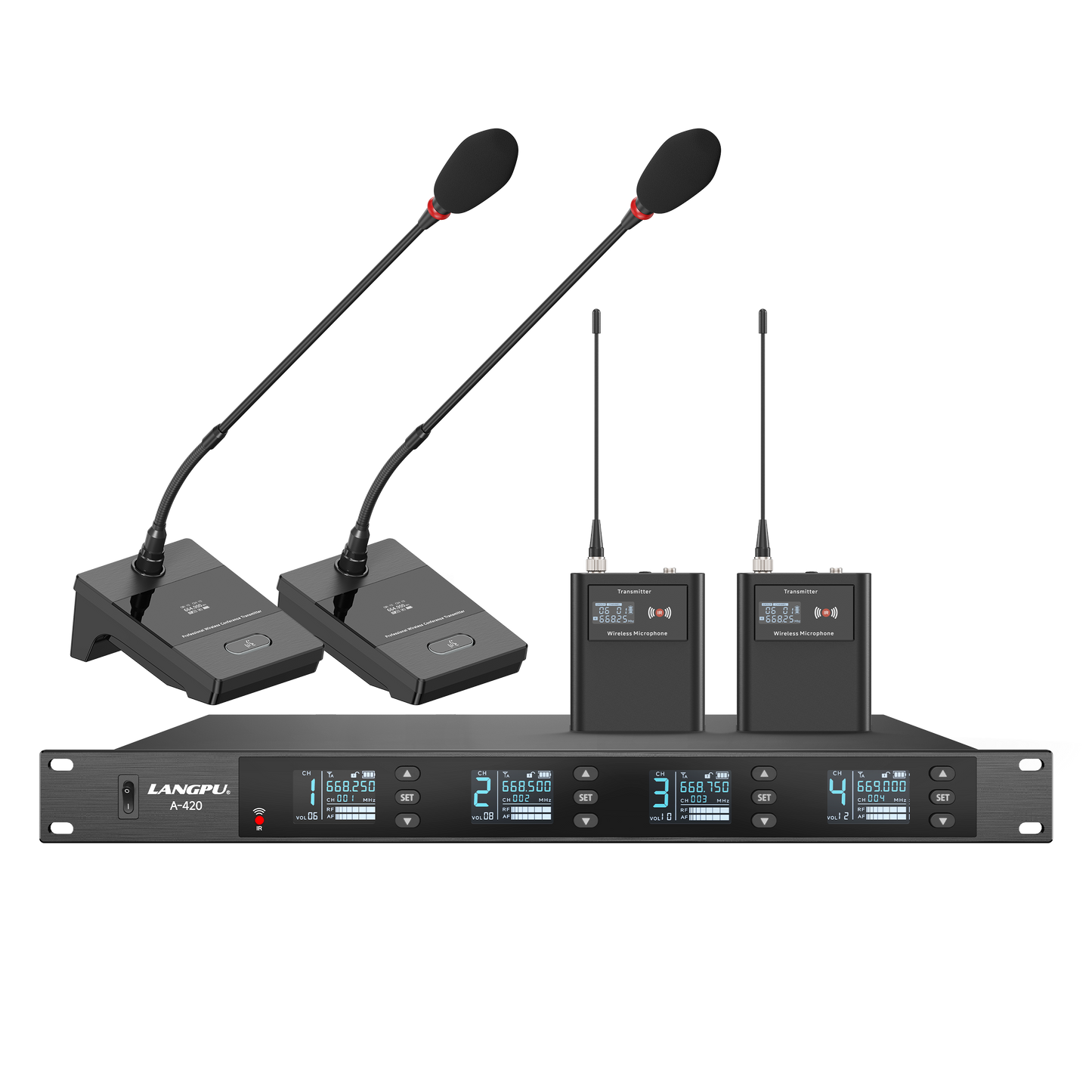 A-420 | Quad UHF Wireless Microphone System / Auto-Scan