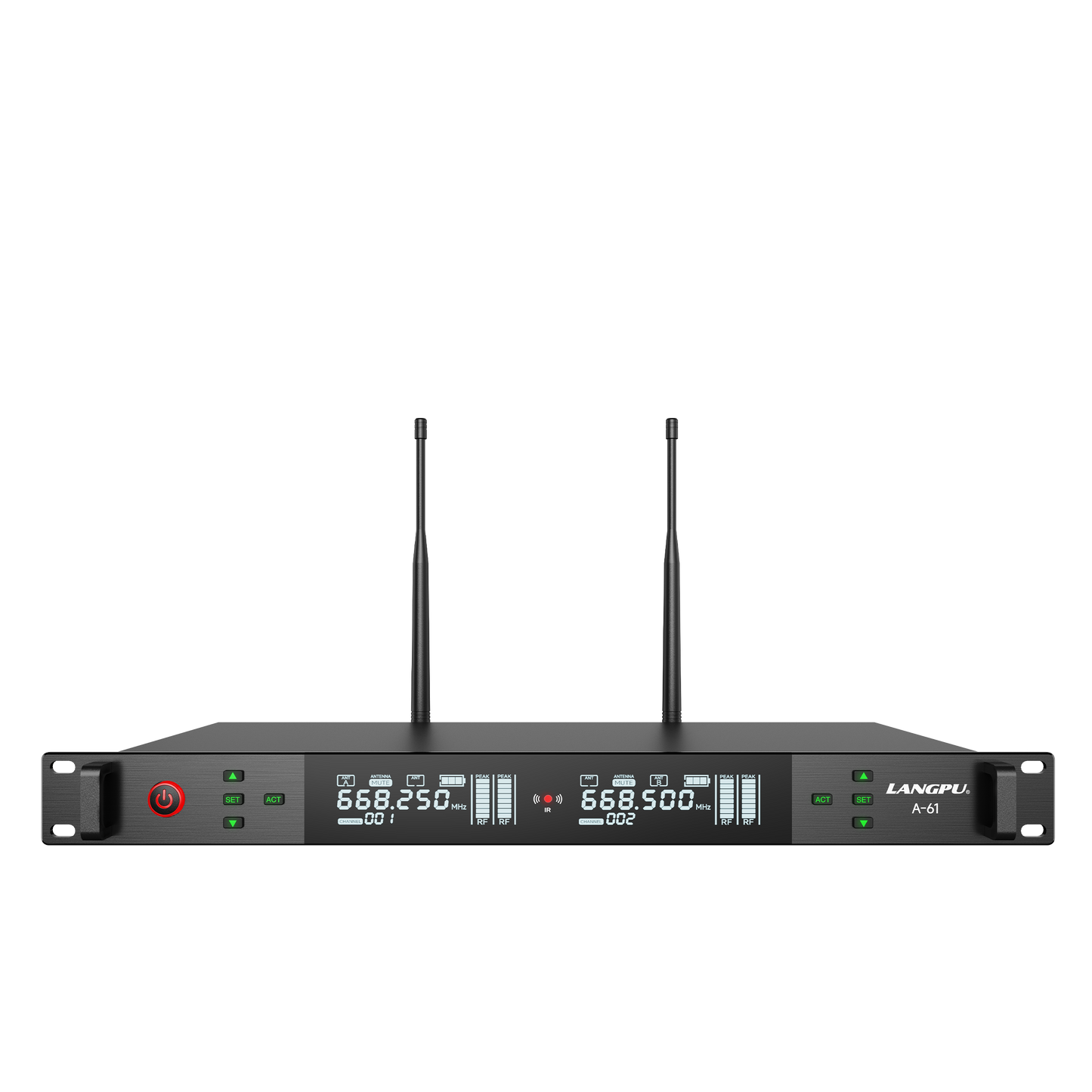 A-61 | Dual-Channel UHF Wireless Microphone System / Auto-Scan