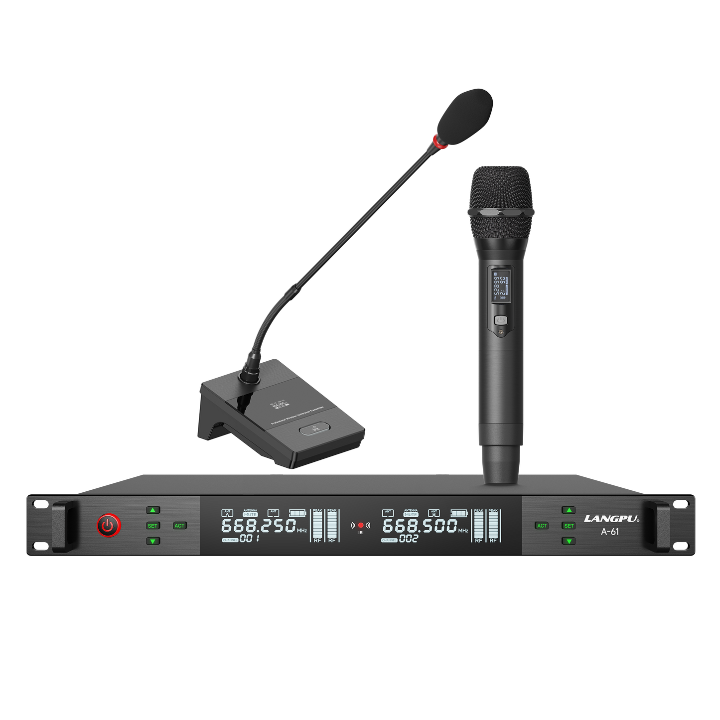 A-61 | Dual-Channel UHF Wireless Microphone System / Auto-Scan