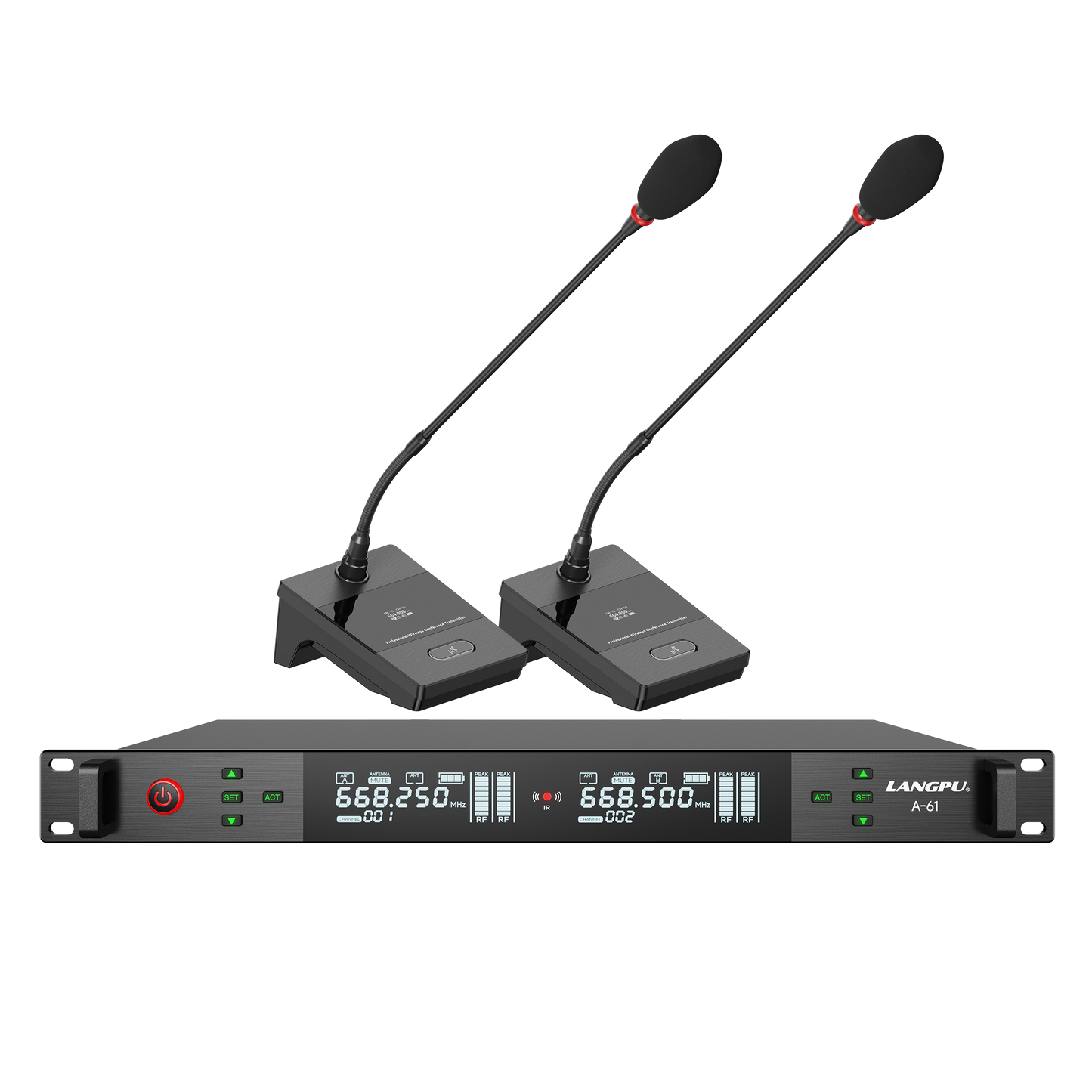 A-61 | Dual-Channel UHF Wireless Microphone System / Auto-Scan