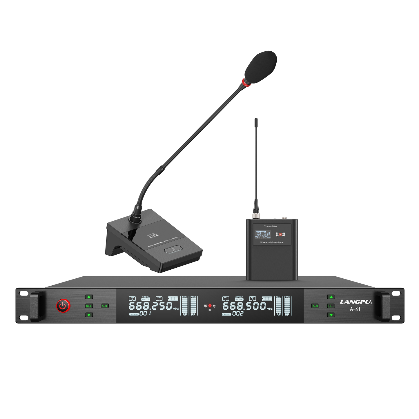 A-61 | Dual-Channel UHF Wireless Microphone System / Auto-Scan