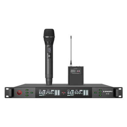 A-61 | Dual-Channel UHF Wireless Microphone System / Auto-Scan