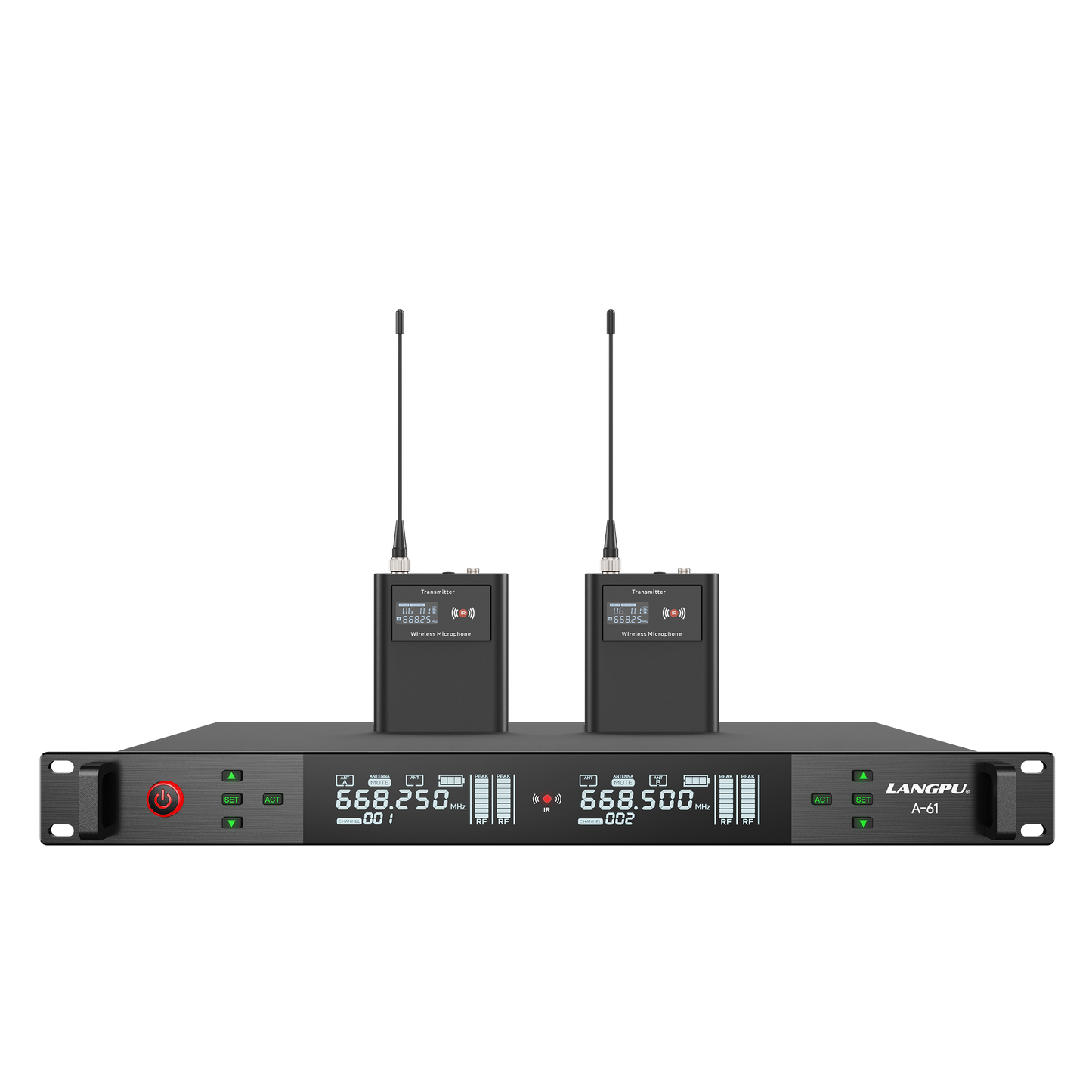 A-61 | Dual-Channel UHF Wireless Microphone System / Auto-Scan