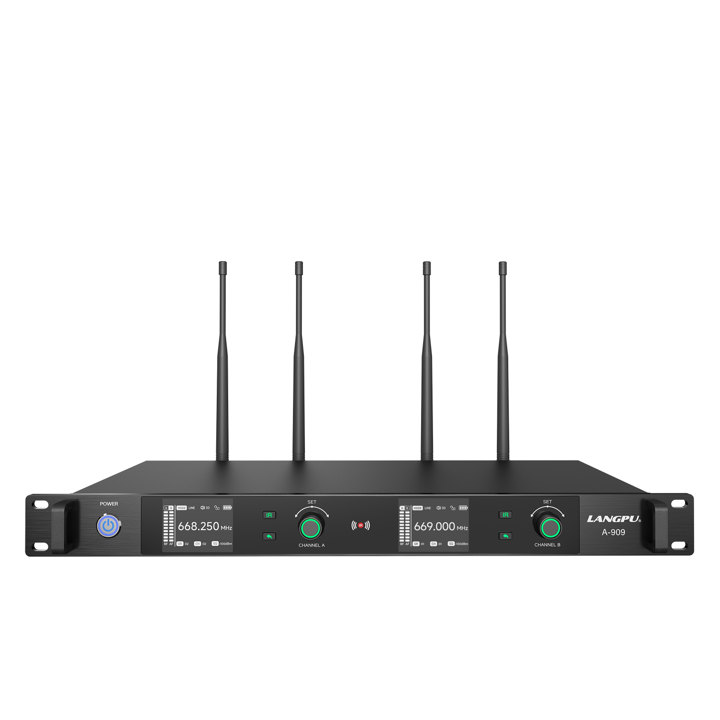 A-909 | Dual-Channel True Diversity Dynamic Wireless Microphone System