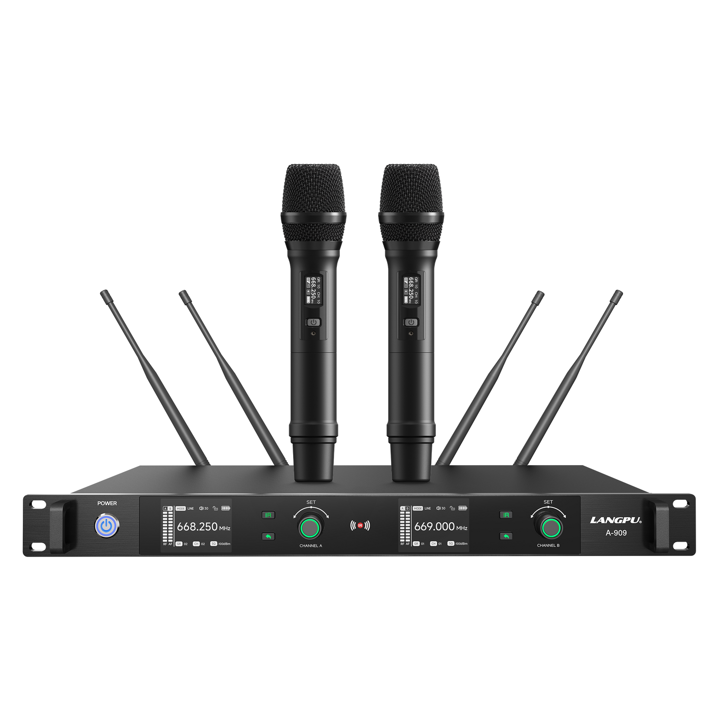 A-909 | Dual-Channel True Diversity Dynamic Wireless Microphone System