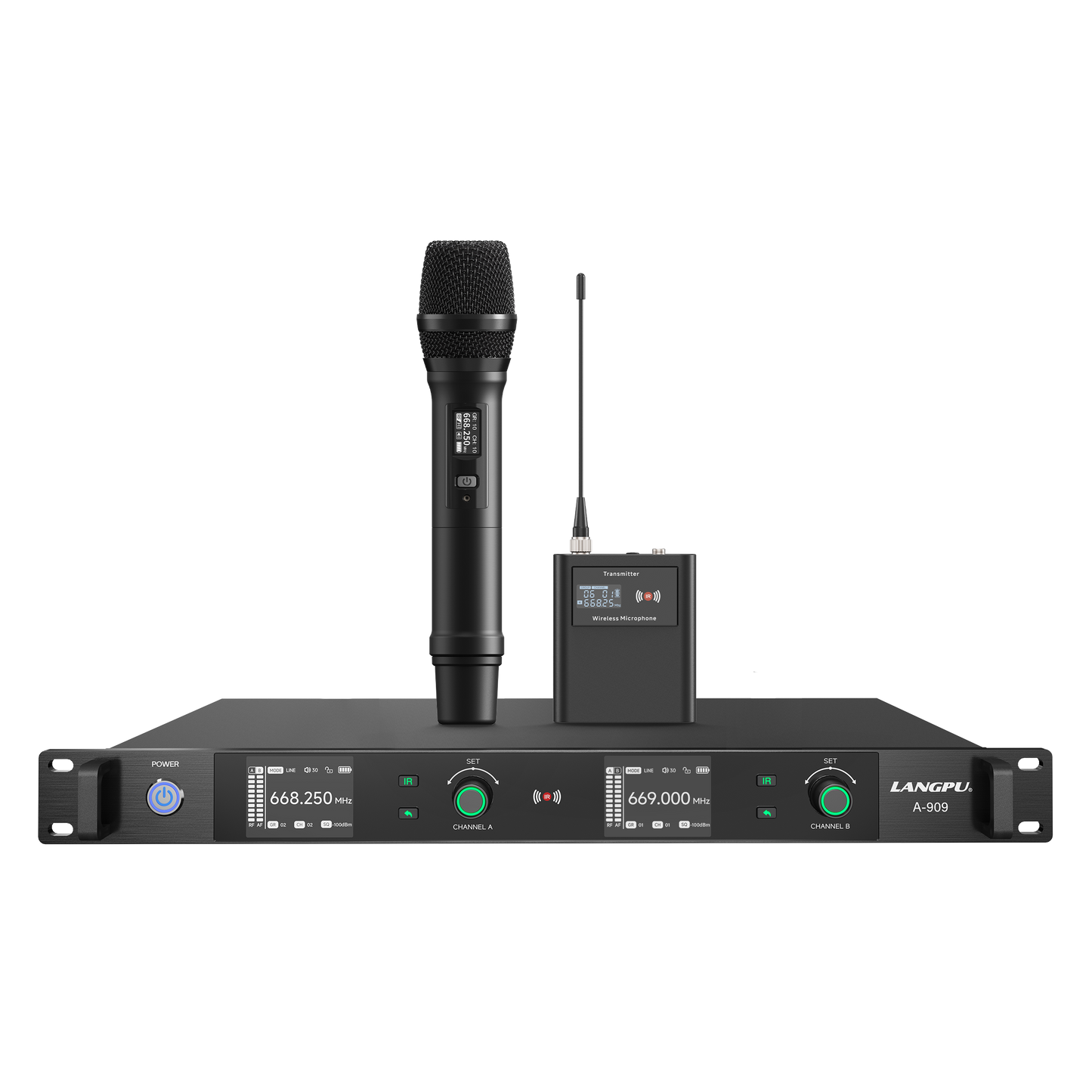 A-909 | Dual-Channel True Diversity Dynamic Wireless Microphone System