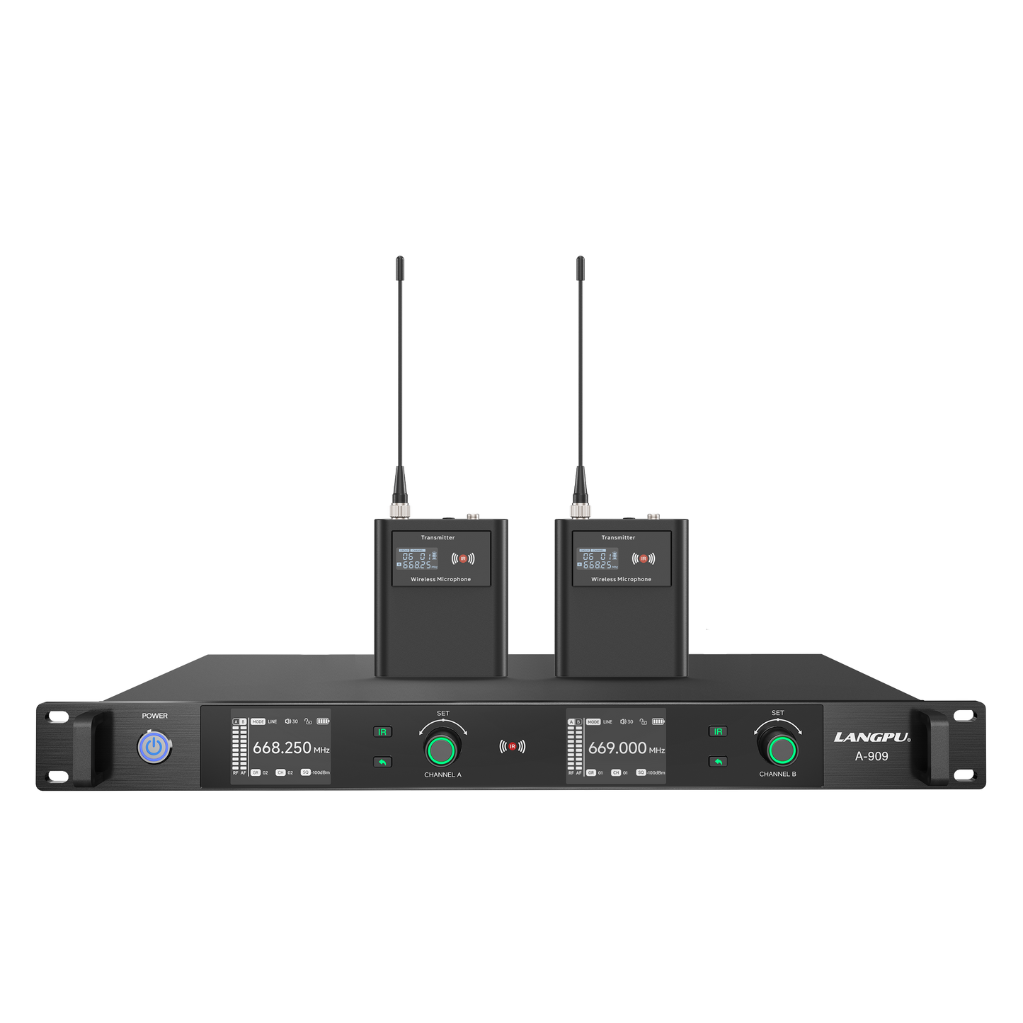 A-909 | Dual-Channel True Diversity Dynamic Wireless Microphone System