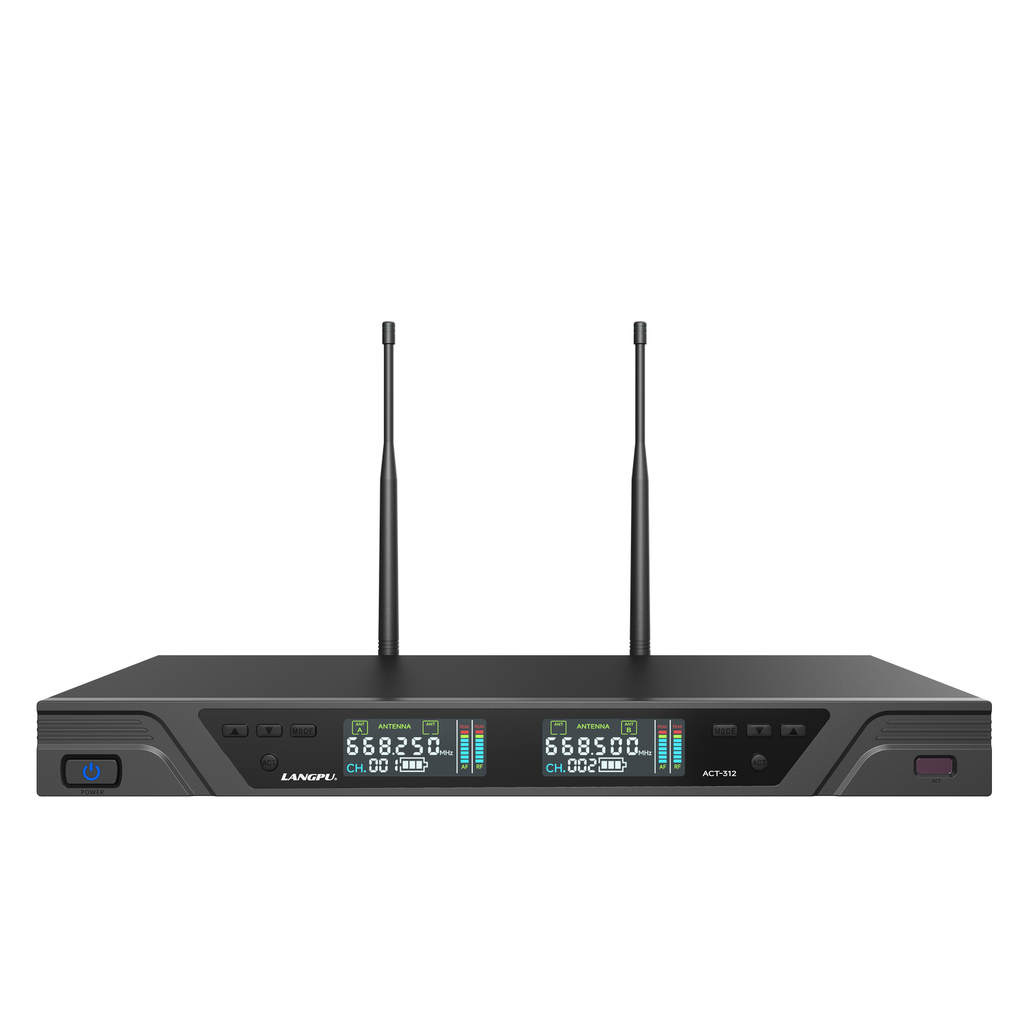 ACT-312 | Dual-Channel UHF Wireless Microphone System / Auto-Scan