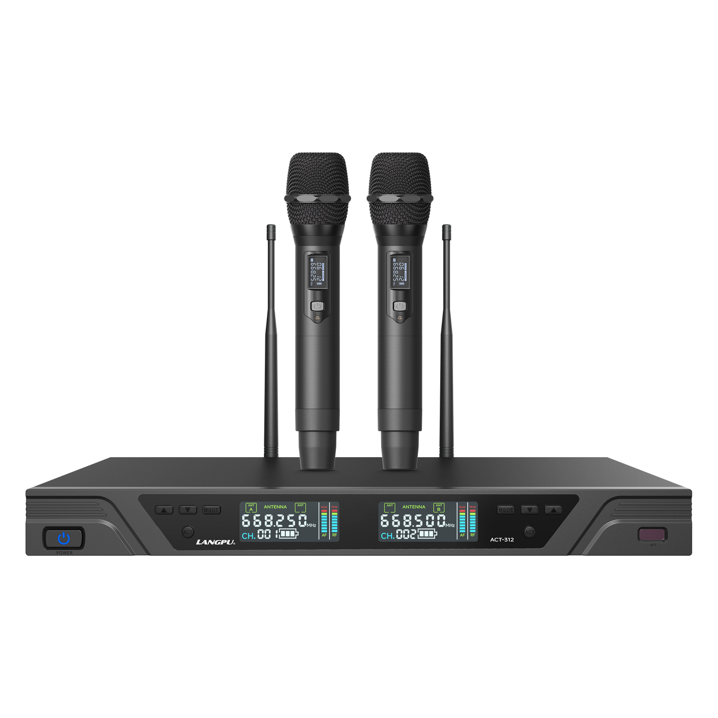 ACT-312 | Dual-Channel UHF Wireless Microphone System / Auto-Scan