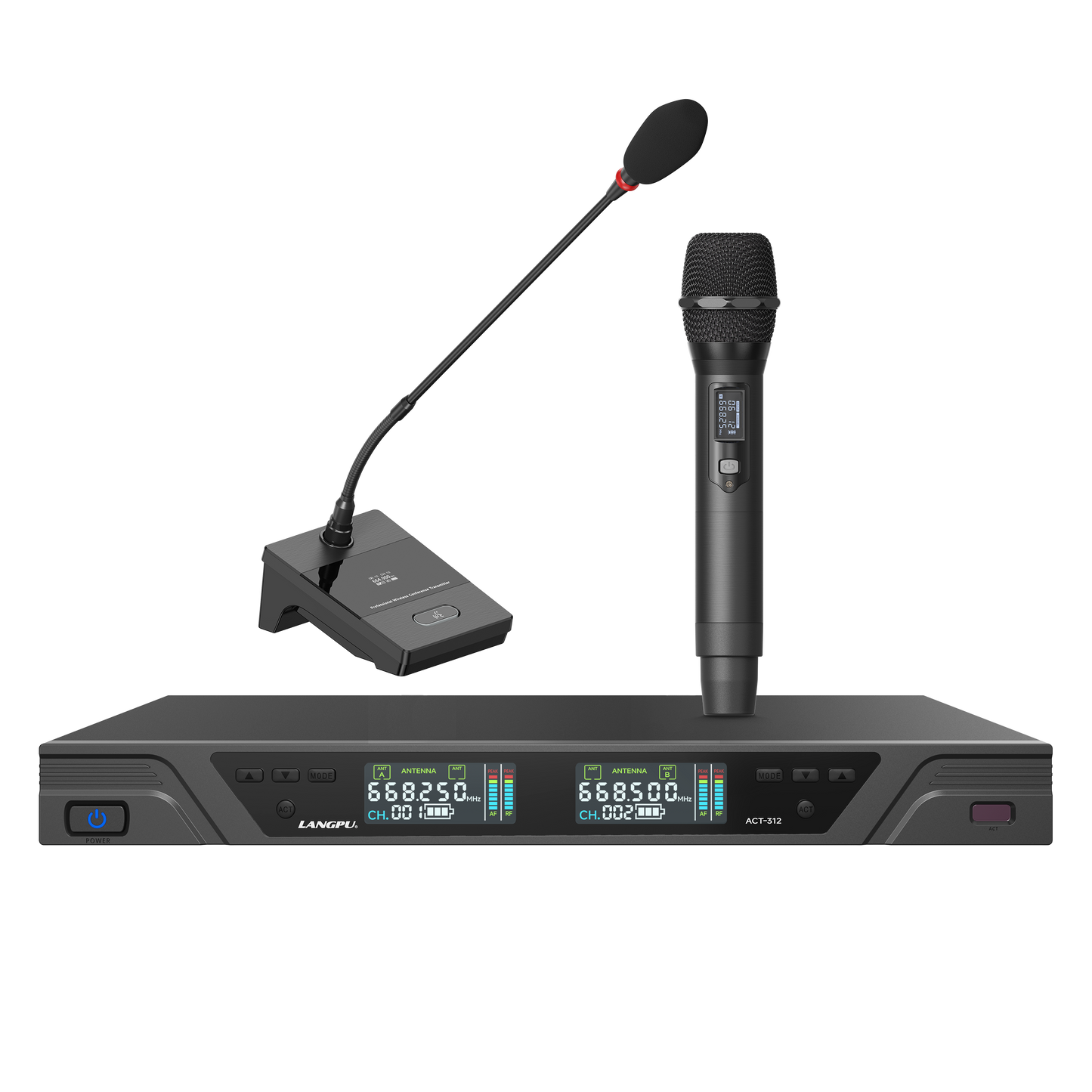 ACT-312 | Dual-Channel UHF Wireless Microphone System / Auto-Scan