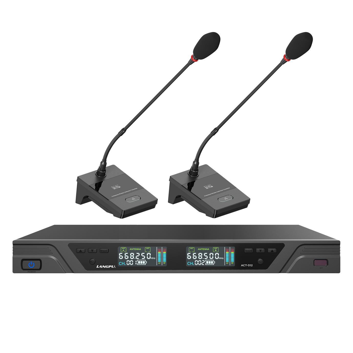 ACT-312 | Dual-Channel UHF Wireless Microphone System / Auto-Scan