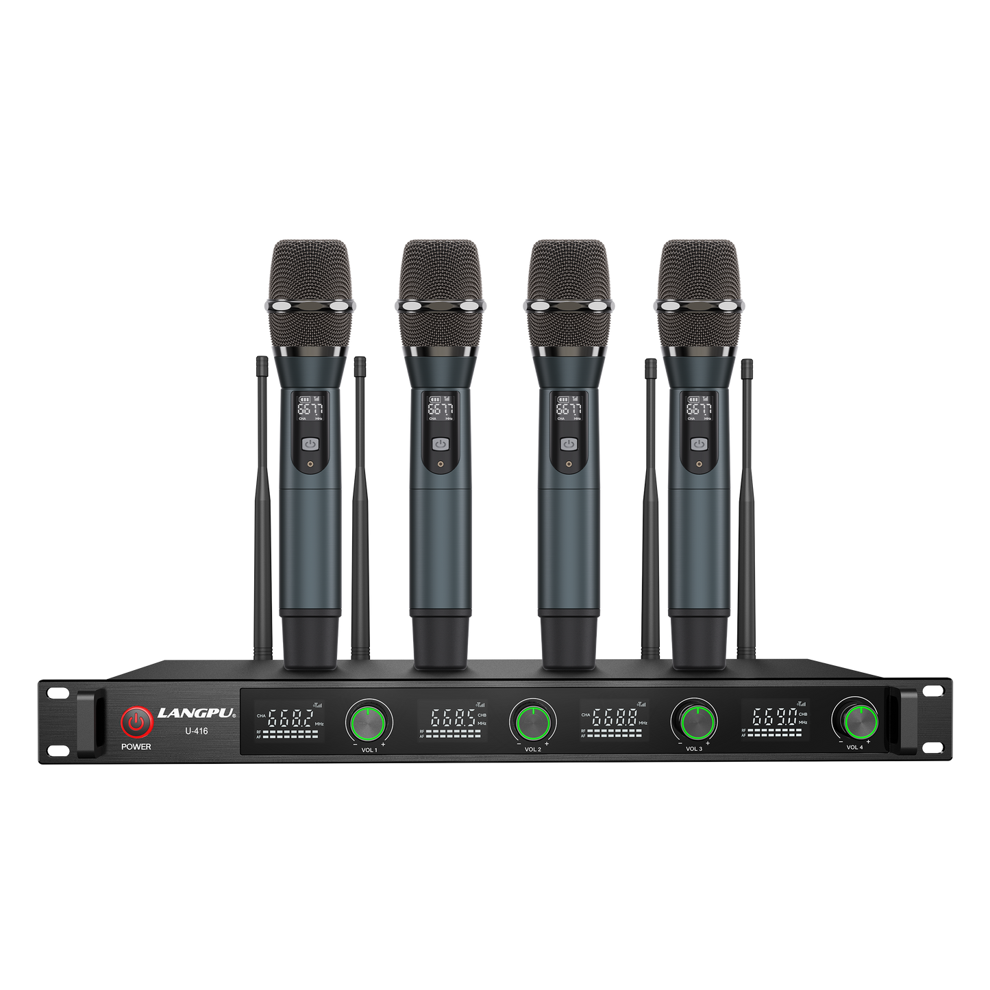 U-416 | Quad UHF Wireless Microphone System / Frequency Hopping