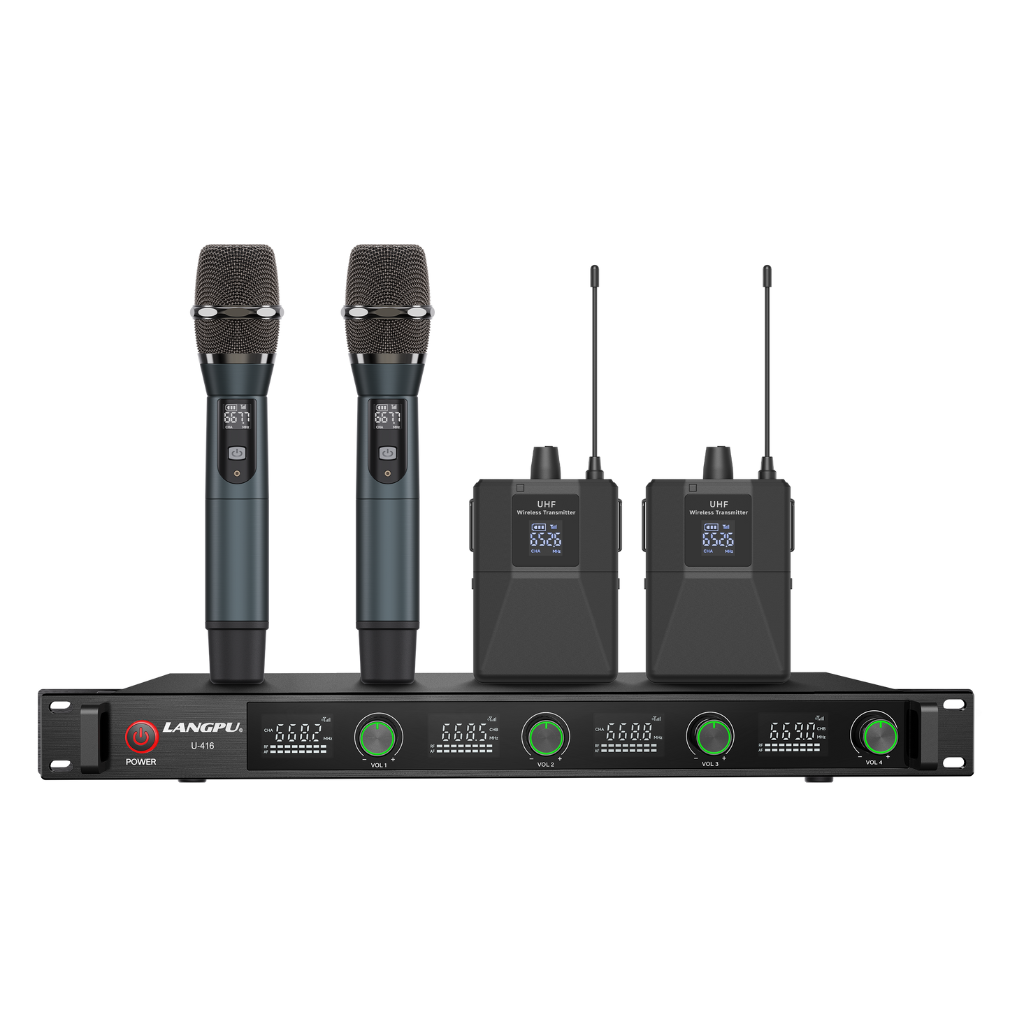U-416 | Quad UHF Wireless Microphone System / Frequency Hopping