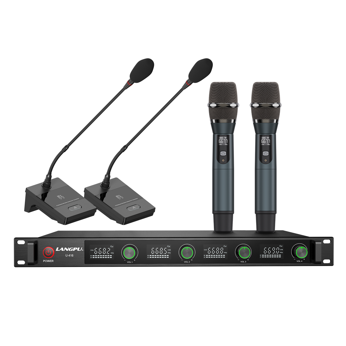 U-416 | Quad UHF Wireless Microphone System / Frequency Hopping