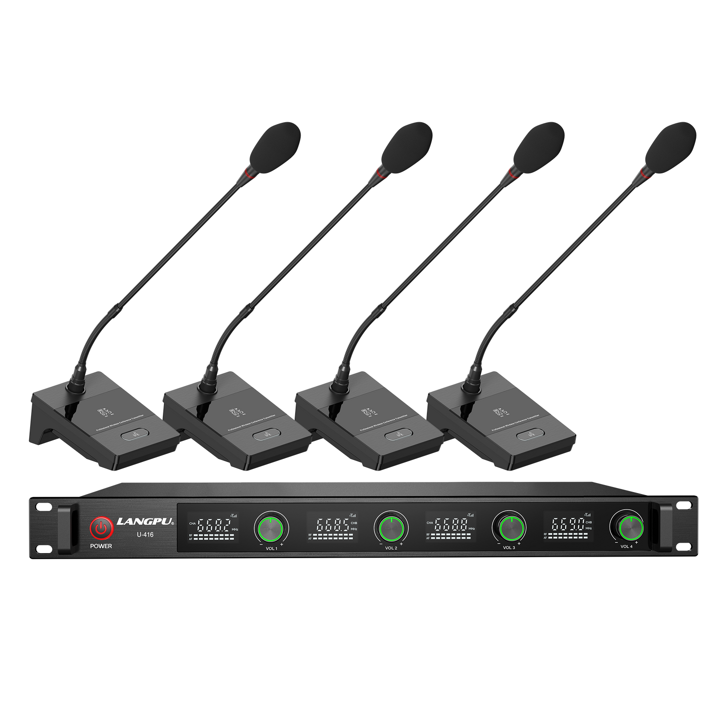 U-416 | Quad UHF Wireless Microphone System / Frequency Hopping