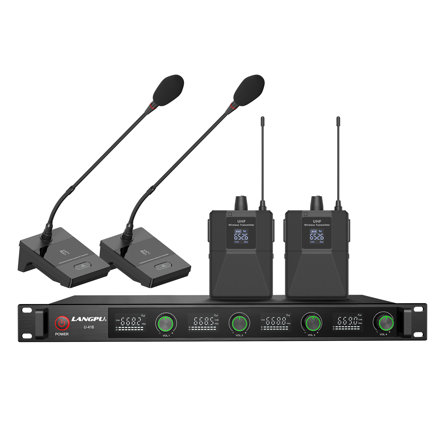 U-416 | Quad UHF Wireless Microphone System / Frequency Hopping